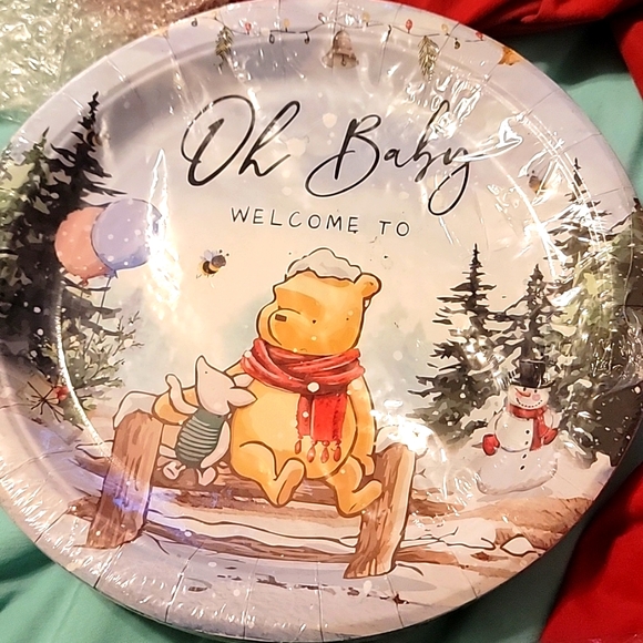 Nwt 72 pcs Winnie Bear Party Baby Shower Decorations Plates Napkins - Picture 4 of 6